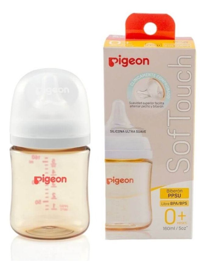 Mamadera PPSU 160 ml SofTouch Pigeon Blanco