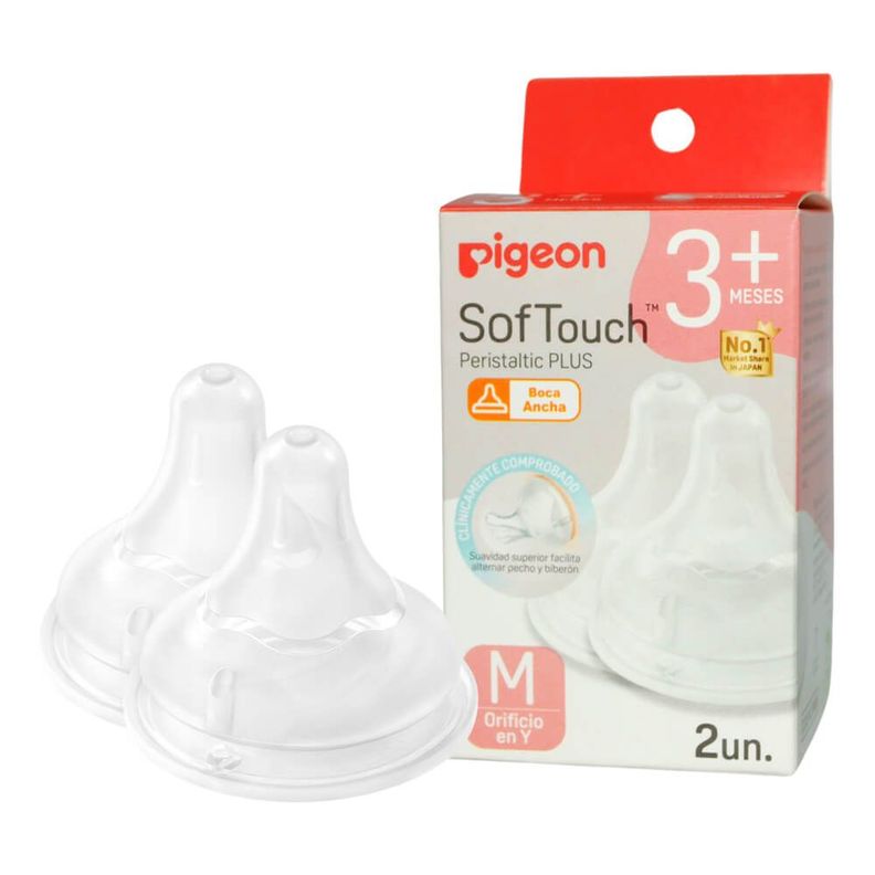 Tetina Repuesto Softouch Pigeon M 2 Unids Transparente