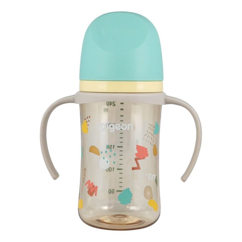 Mamadera PPSU con asa "Fiesta 1" SofTouch Pigeon Verde Claro