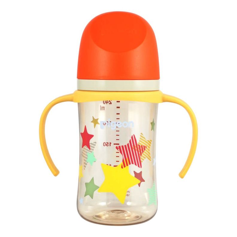 Mamadera PPSU con asa "Stars 2" SofTouch Pigeon Naranjo