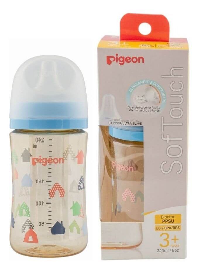 Mamadera PPSU "House" 240 ml SofTouch Pigeon Celeste