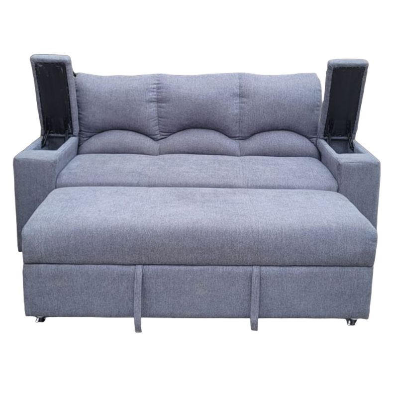 SOFA CAMA FUNCIONAL 2 PZ DECO LINO GRIS OSCURO-7