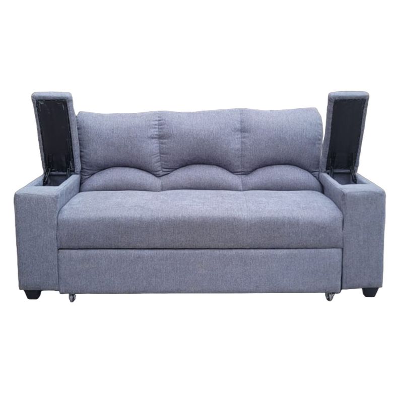 SOFA CAMA FUNCIONAL 2 PZ DECO LINO GRIS OSCURO-1