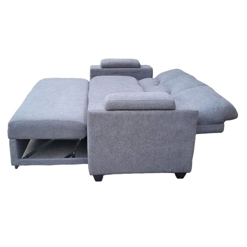 SOFA CAMA FUNCIONAL 2 PZ DECO LINO GRIS OSCURO-5