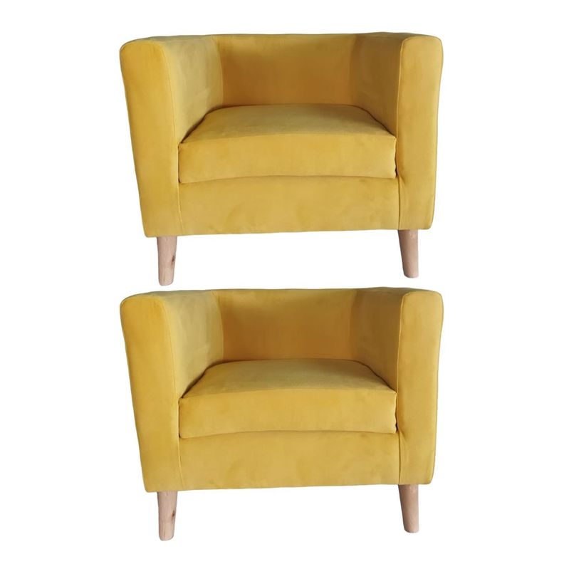 PACK 2 POLTRONA  BORLANGE CUBO FELPA AMARILLO-1