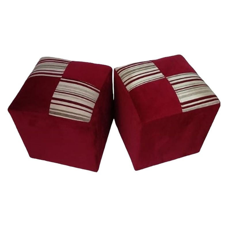 PACK 2 POUF FELPA COMPOSE ROJO-0