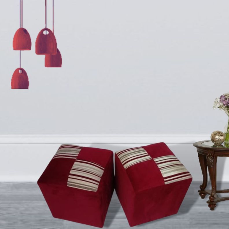 PACK 2 POUF FELPA COMPOSE ROJO-1