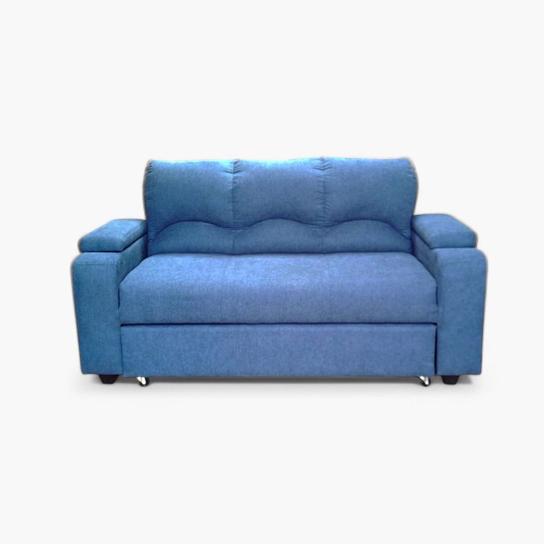 SOFA CAMA FUNCIONAL 2 PZ DECO LINO AZUL