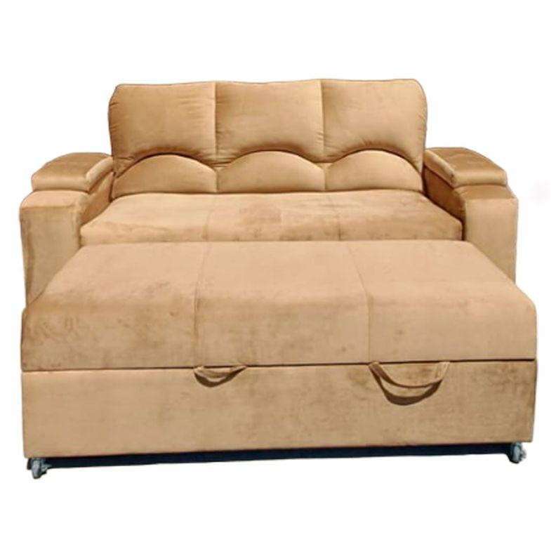 SOFA CAMA FUNCIONAL 2 PZ DECO FELPA CAMEL-0