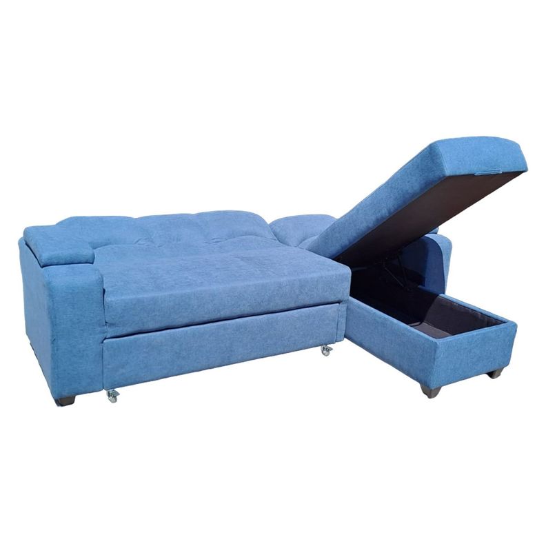 SECCIONAL CAMA BAUL FUNCIONAL 2 PZ DECO LINO AZUL DERECHO-1