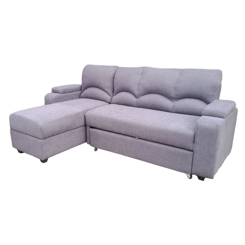 SECCIONAL CAMA BAUL FUNCIONAL 2 PZ DECO LINO GRIS IZQUIERDO-2