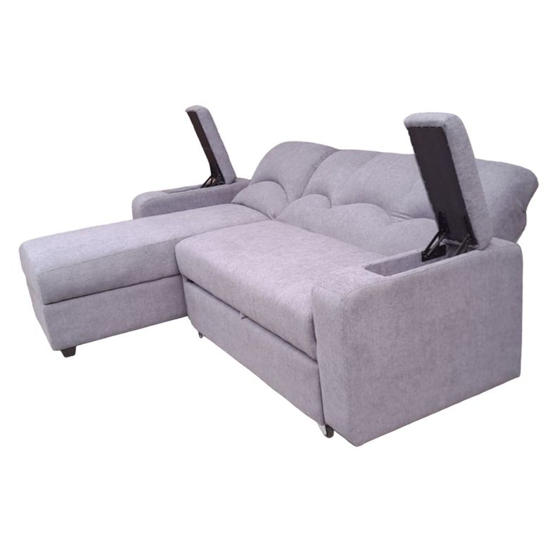 SECCIONAL CAMA BAUL FUNCIONAL 2 PZ DECO LINO GRIS IZQUIERDO-5