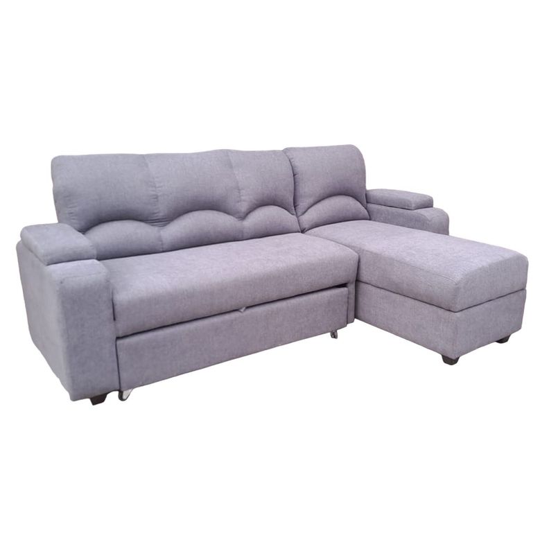 SECCIONAL CAMA BAUL FUNCIONAL 2 PZ DECO LINO GRIS DERECHO-4
