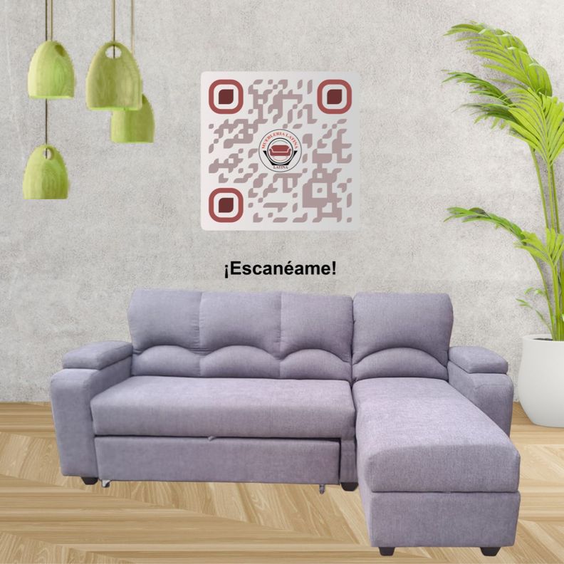 SECCIONAL CAMA BAUL FUNCIONAL 2 PZ DECO LINO GRIS DERECHO-5