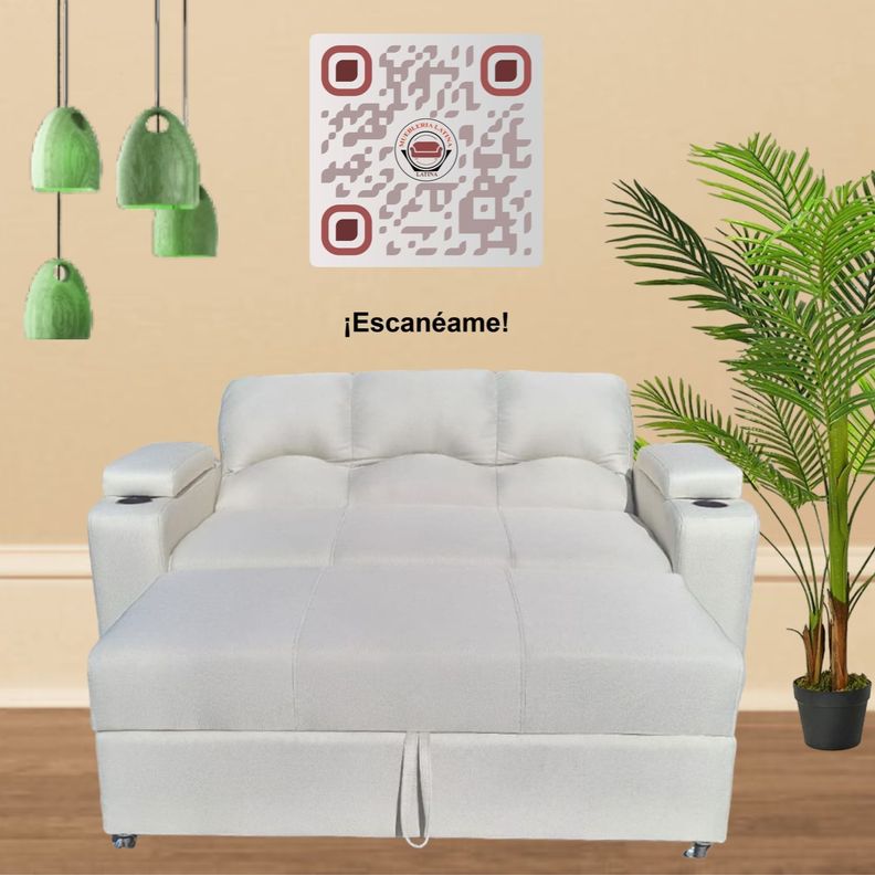 SOFA CAMA FUNCIONAL 2 PZ DECO LINO IMPERMEABLE CRUDO-0