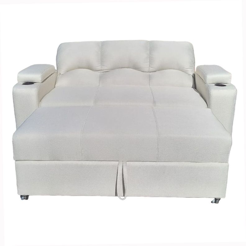 SOFA CAMA FUNCIONAL 2 PZ DECO LINO IMPERMEABLE CRUDO-1