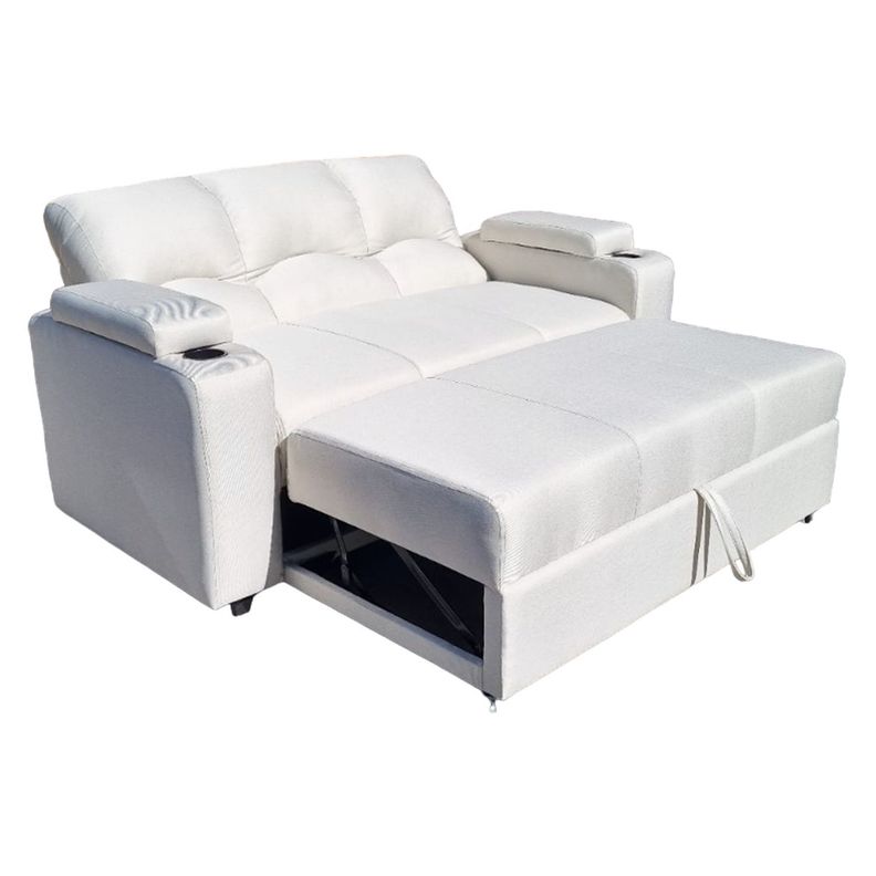 SOFA CAMA FUNCIONAL 2 PZ DECO LINO IMPERMEABLE CRUDO-3