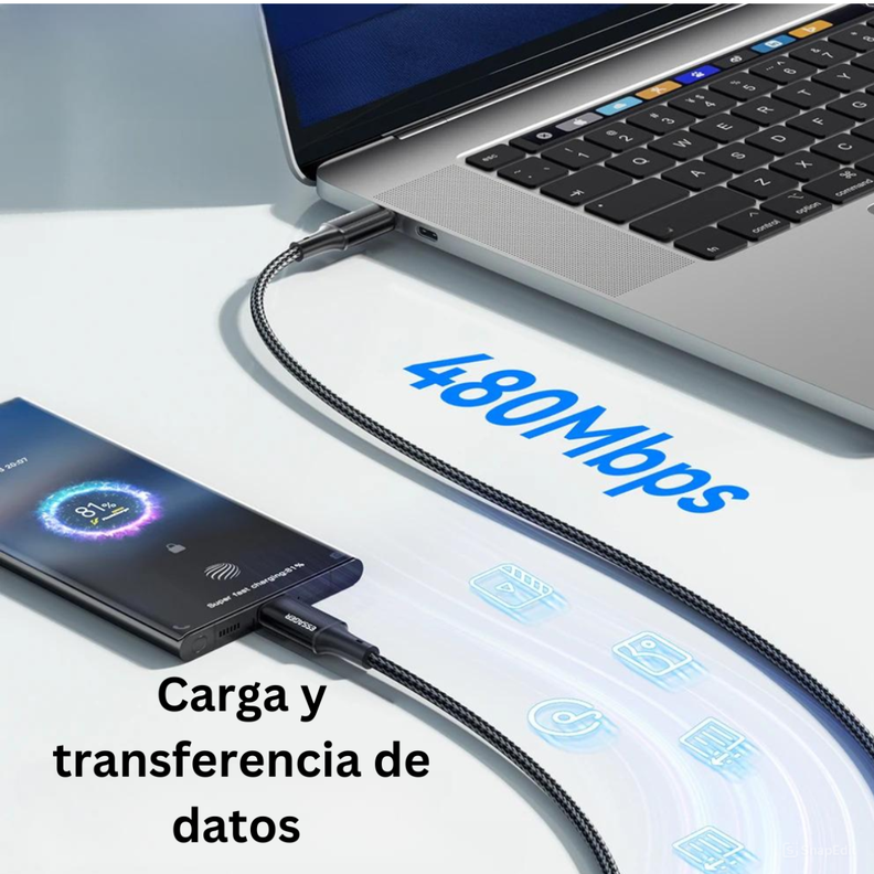 Cable usb c a usb cde 3 mts-3