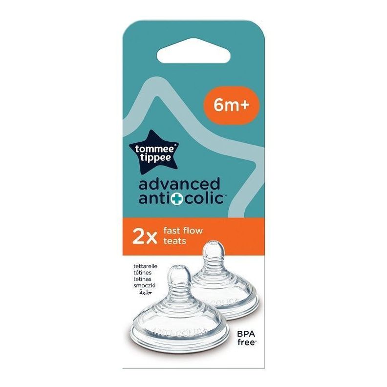 Repuesto Tetina de silicona Advance Anticolic Flujo Rapido 2 unidades Transparente