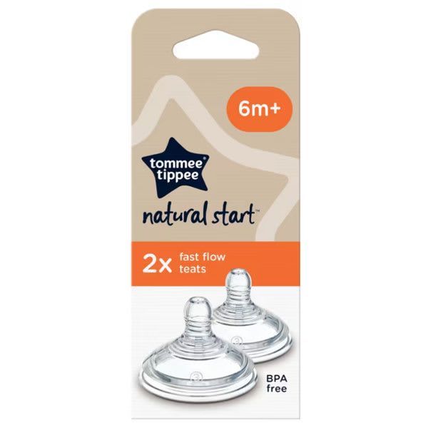 Repuesto tetina de silicona Natural Start flujo rapido 6 meses+ Transparente 6 a 12 Meses