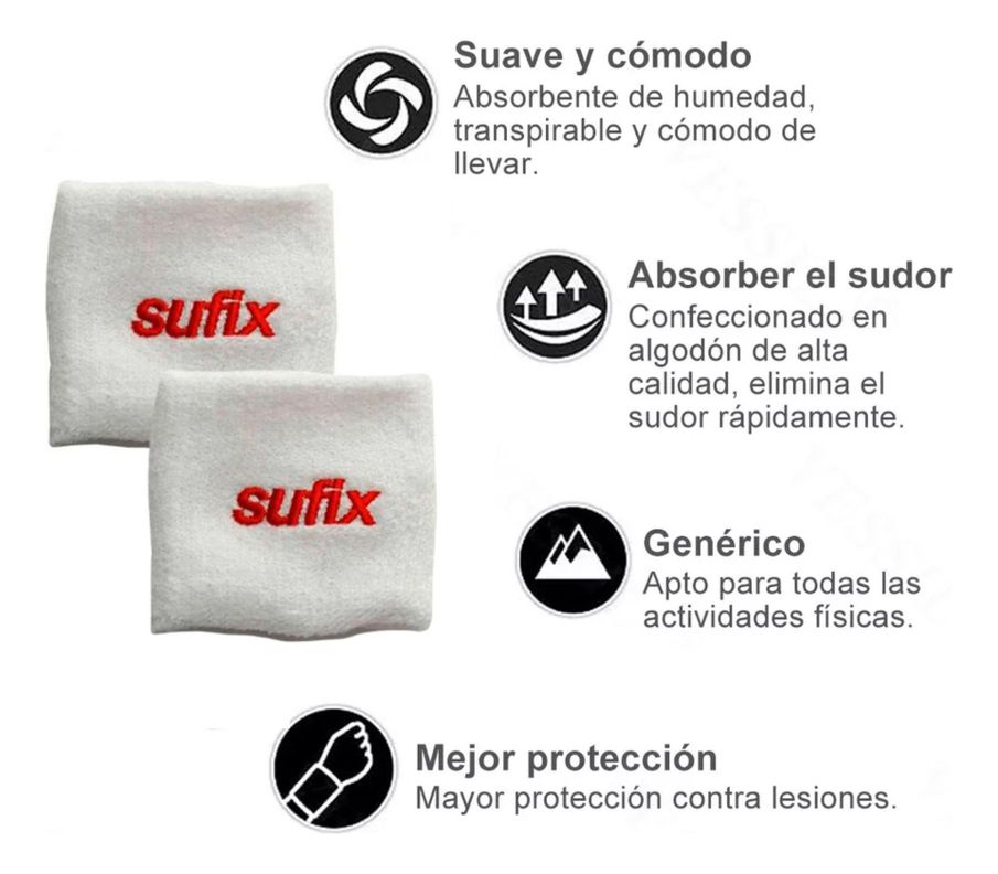 Muñequera Algodón Sufix® (1 Par)-3
