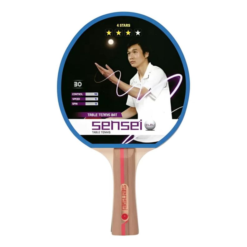 Paleta Tenis de Mesa Sensei 4 Estrellas Competicion Funda Rojo [ 600 ]
