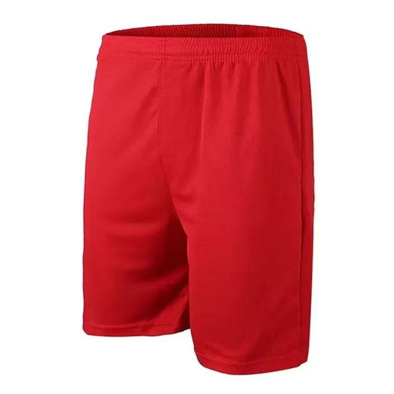Short De Futbol Rojo Liso Costuras Reforzadas-0