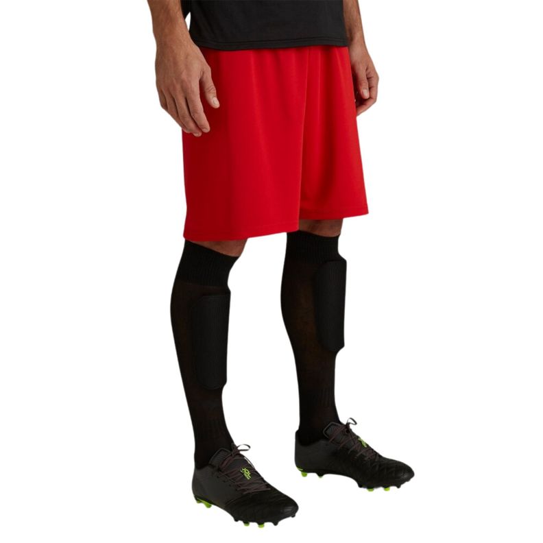 Short De Futbol Rojo Liso Costuras Reforzadas-3
