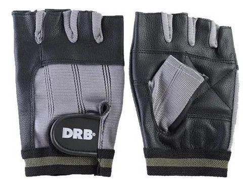 Guantes Fitness Cuero Spandex Drb Negro Pesas Y Gimnasio-1