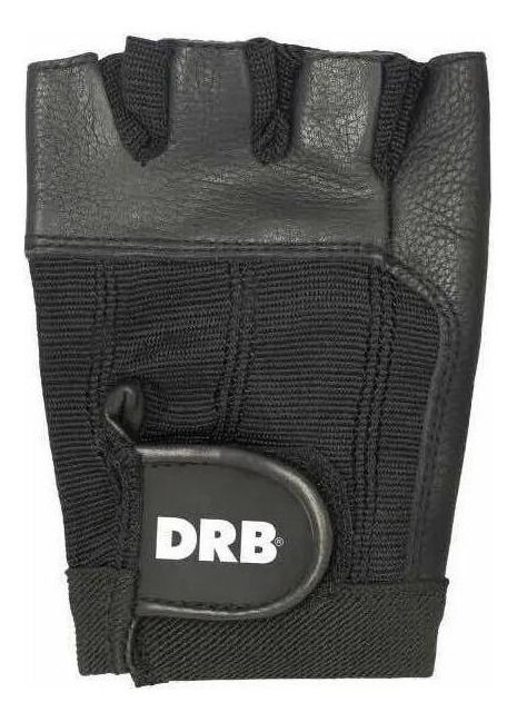 Guantes Fitness Cuero Spandex Drb Negro Pesas Y Gimnasio-2