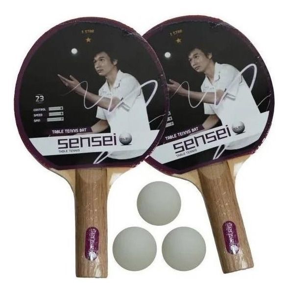Set Ping Pong Sensei 2 Paletas + 3 Pelotas - 1*-0