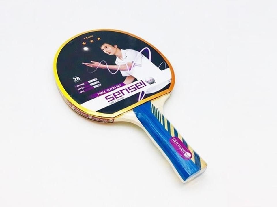 Paleta De Ping Pong Sensei 3 Star Negra Y Roja-1