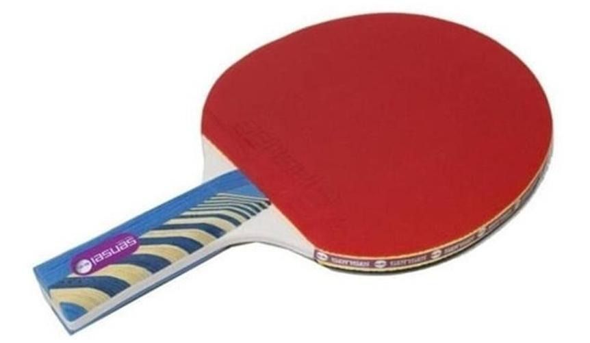 Paleta De Ping Pong Sensei 3 Star Negra Y Roja-2