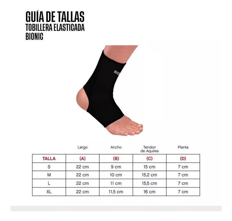 Tobillera Elásticada Compresión Clásica Bionic-2