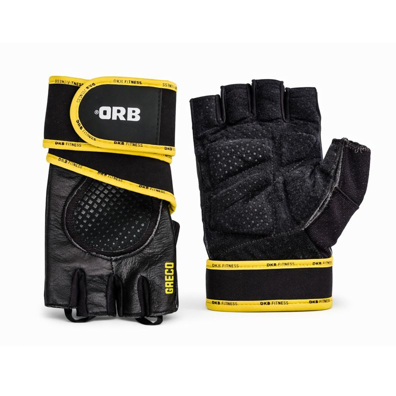 Guantes Pesas Gym DRB Greco Cuero Gimnasio Entrenamiento Negro M
