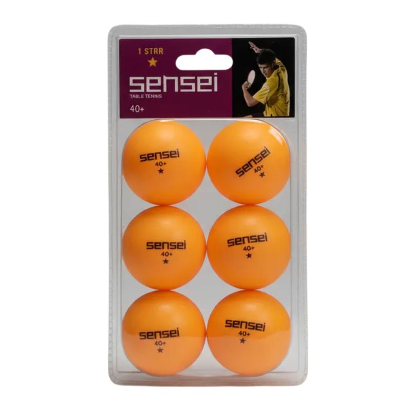 Pelotas Tenis de Mesa Sensei 1 Estrella Pack 6 Naranjo