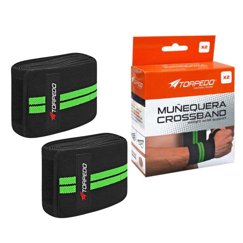 Par Muñequera Deportiva Elástica Ajustable Crossfit Gym-1