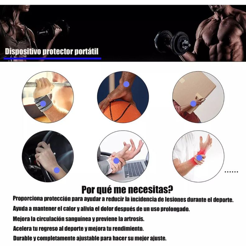 Par Muñequera Deportiva Elástica Ajustable Crossfit Gym-7