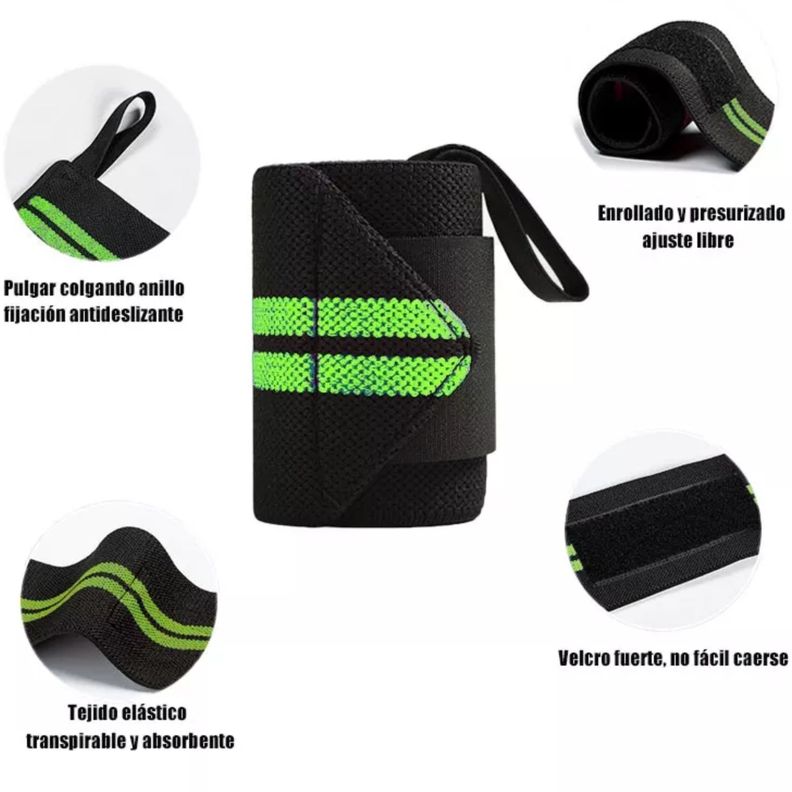 Par Muñequera Deportiva Elástica Ajustable Crossfit Gym-9