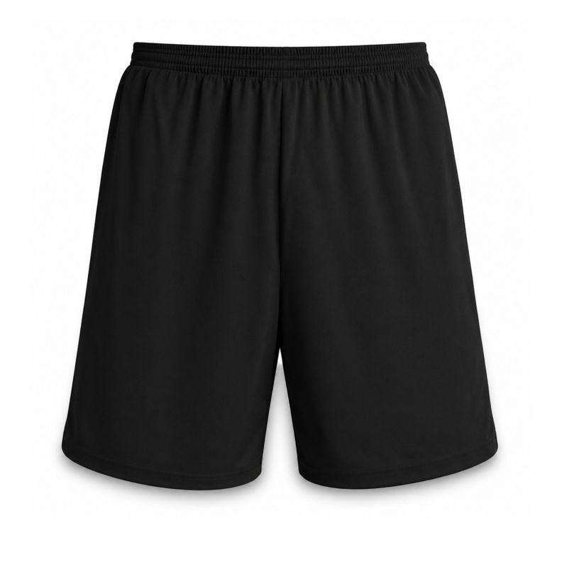 Short Futbol Liso Negro Costuras Reforzadas Adulto