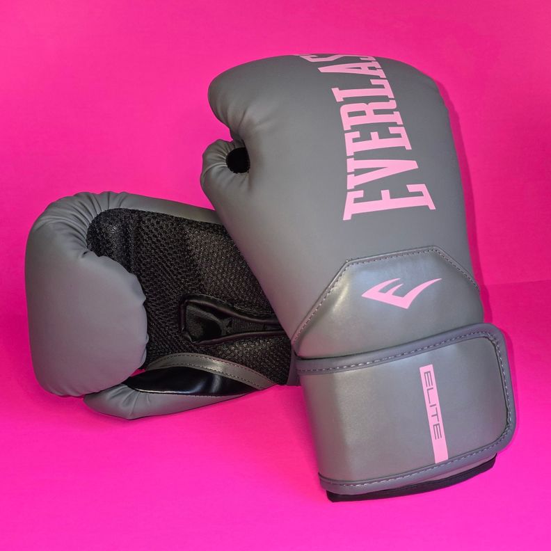 Guantes de Box Everlast Pro Style Elite V2 Gris/Rosa-4