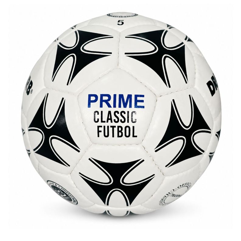 Pelota Futbol N5 DRB Prime Costura a Mano Cuero Blanco 5