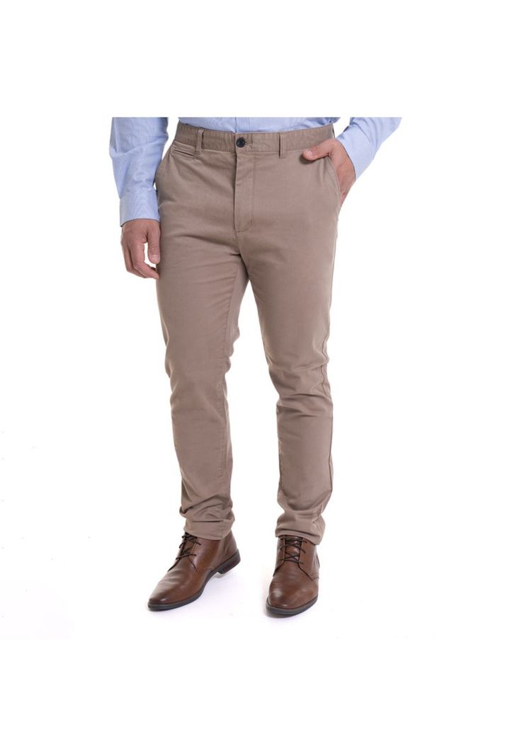Pantalón Chino Spandex Beige Medio-0