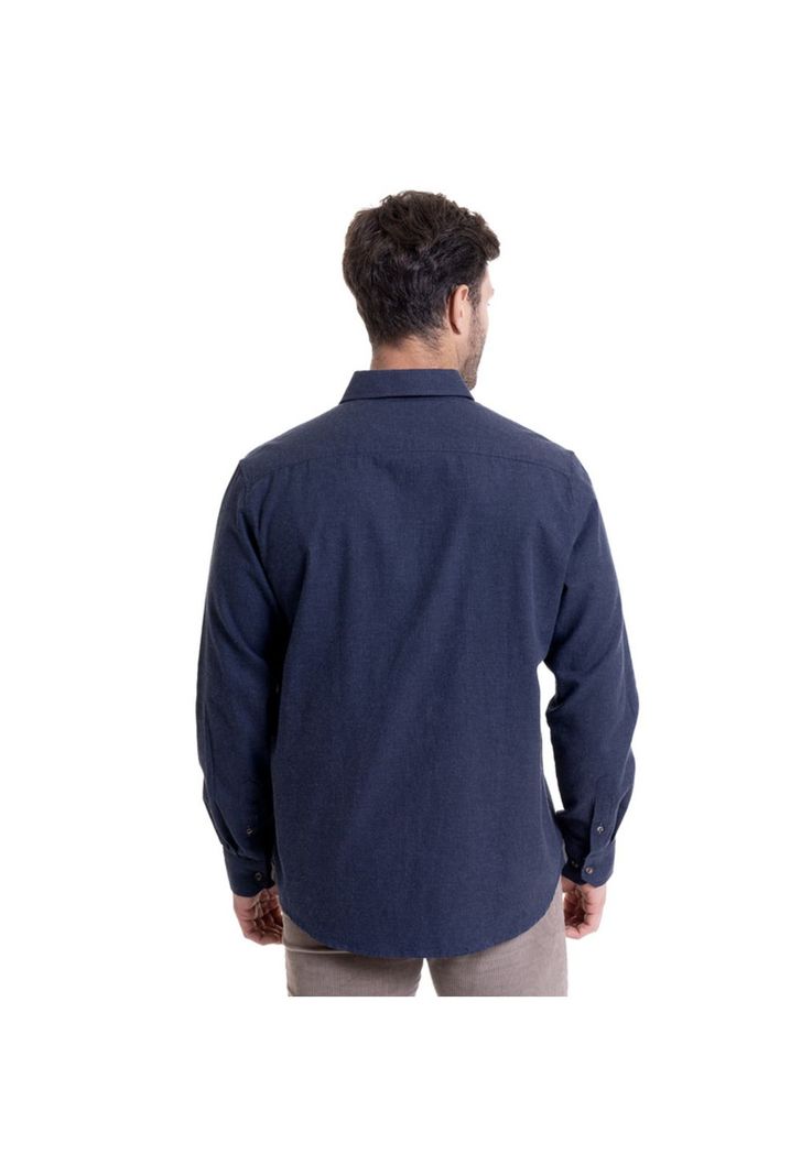 Camisa Algodón Comfort Fit Azul Marino-1