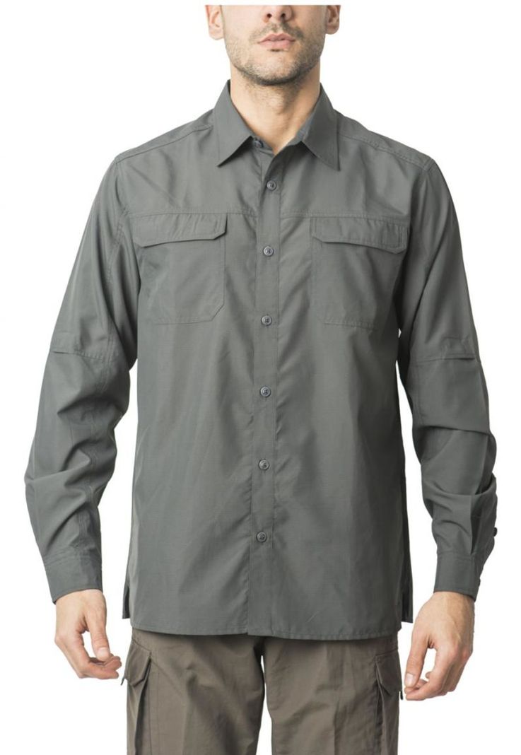 Camisa Outdoor Manga Ajustable Gris-2