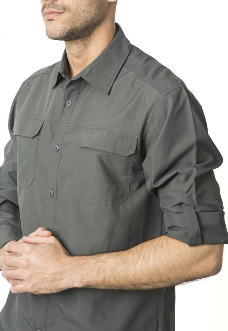 Camisa Outdoor Manga Ajustable Gris-4