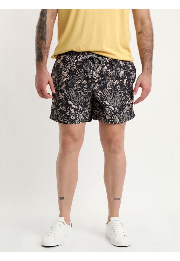 Traje De Baño Estampado Negro-0