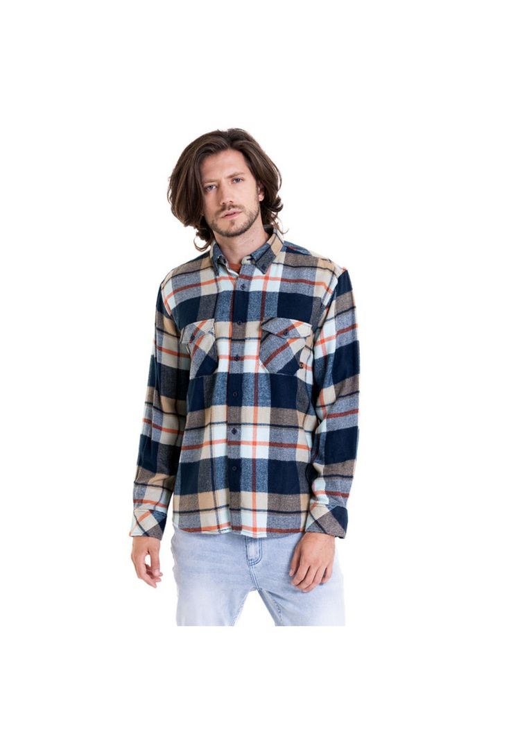 Camisa Leñadora Azul-0