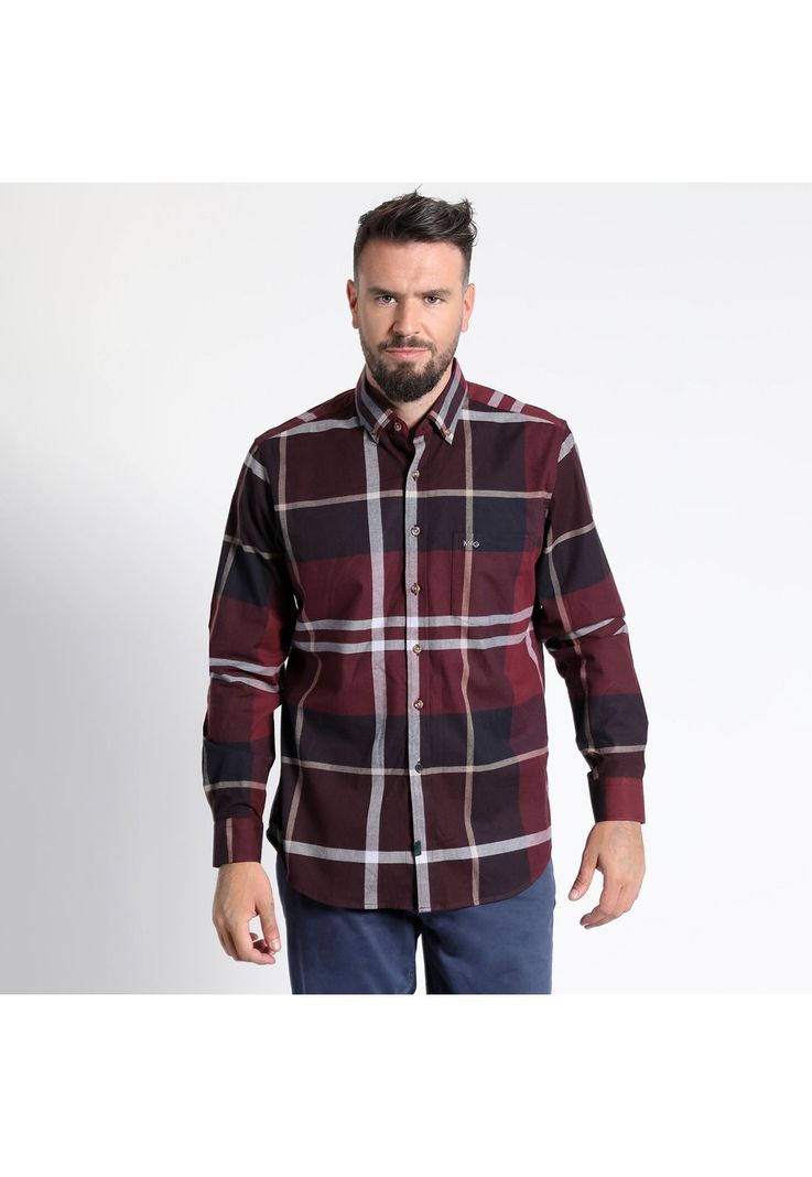 CAMISA MANGA LARGA VILLELA CUADRILLÉ YD REGULAR FIT SPANDEX-2