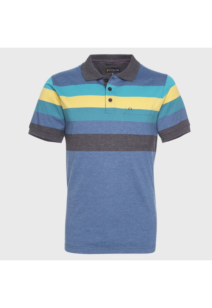 Polera Jersey  Yd Listada Fantasía Cuello Camisero-0